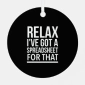 私リラックスはそのた得めのスプレッドシートを持っている メタルオーナメント (裏面)