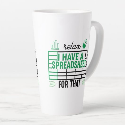 私リラックスは、スプレッドシートを持っている、会計士 カフェラテマグ (右アングル)