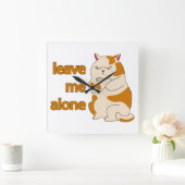 私一人でムーディ・離れファット・キャット スクエア壁時計 (ホーム)