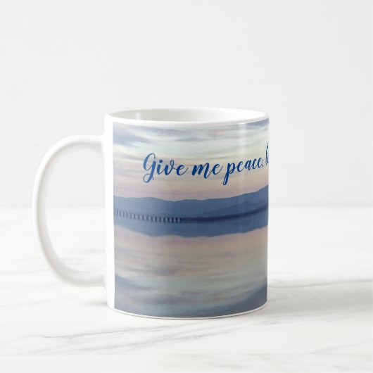 私与えの平和と愛と安らぎパーソナライズされた コーヒーマグカップ (左)