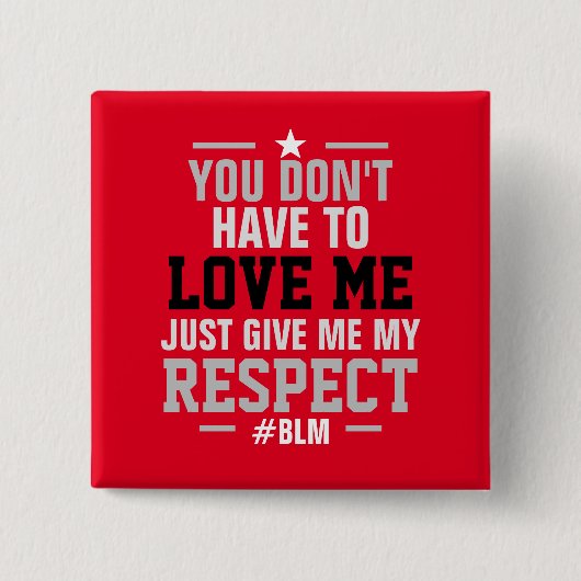 私与えの敬意( #BLM )赤 缶バッジ (正面)