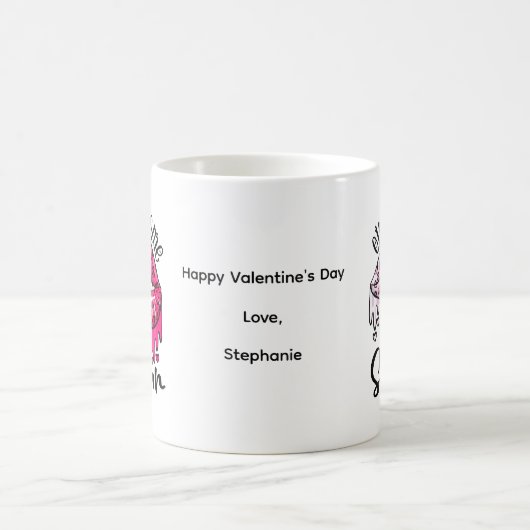 私与えはバレンタインデーの唇から砂糖を滴下 コーヒーマグカップ (中央)