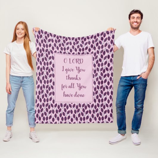 私与えは主感謝していよ |紫葉 |秋 フリースブランケット (インサイチュ)