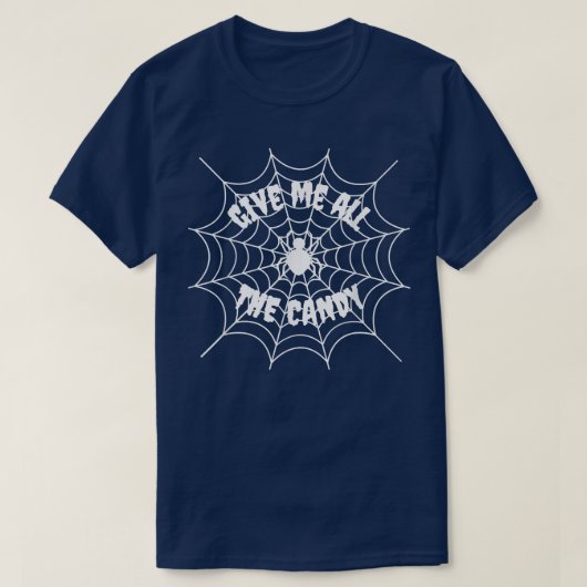 私与えは、すべてのCandy Spider Webハロウィングラフィック Tシャツ (デザイン正面)