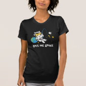 私与え宇宙かわいい猫魚釣り地球 Tシャツ (正面)