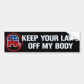 私保の体のRoe v. Wade Pro-Choiceの法律 バンパーステッカー (正面)