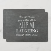 私保はお嫁さんおもしろい提案を笑って 招待状 (正面/裏面)