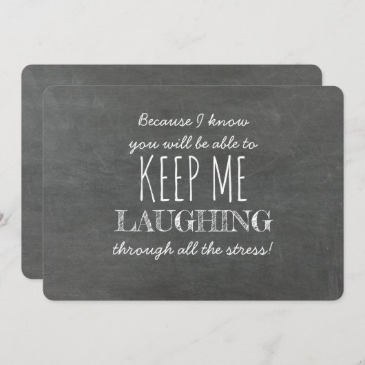 私保はお嫁さんおもしろい提案を笑って 招待状 (正面/裏面)