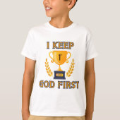 私保神の最初の信仰に基づく少年 Tシャツ (正面)