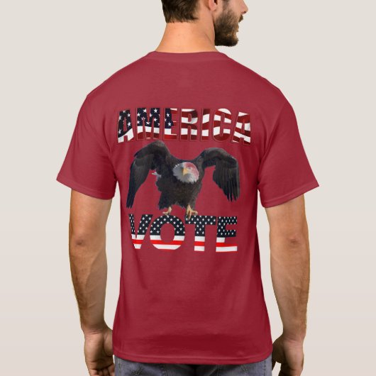 私保護たちの民主主義は今日の投票に登録する! Tシャツ (裏面)