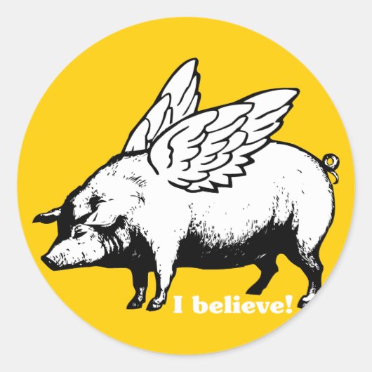 私信じはもし豚が飛べる ラウンドシール (正面)