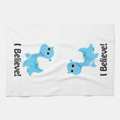 私信じ!かわいいブルーネッシー キッチンタオル (横)