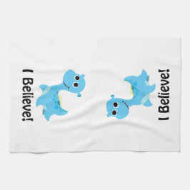 私信じ!かわいいブルーネッシー キッチンタオル