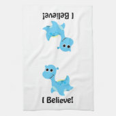私信じ!かわいいブルーネッシー キッチンタオル (縦)