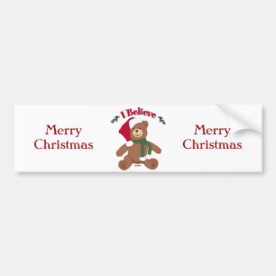 私信じ!クリスマステディベア バンパーステッカー