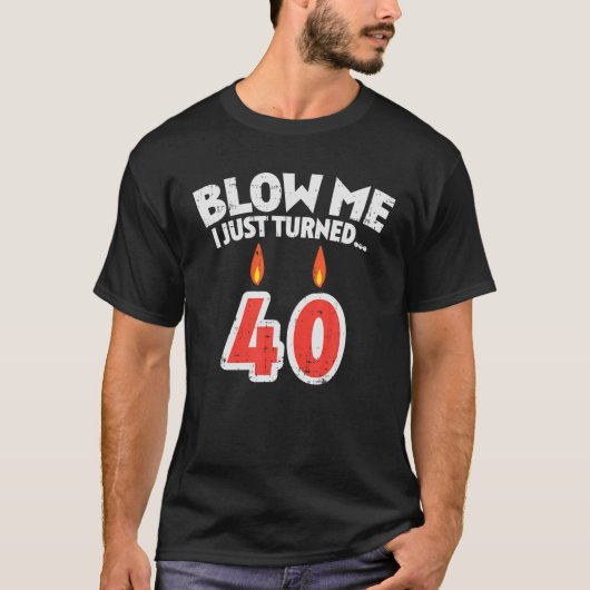 私吹は40おもしろい 40歳の誕生日をPにした Tシャツ (正面)
