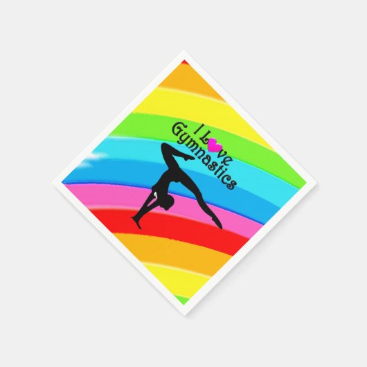 私大切は体操ナプキンが大好きレインボー スタンダードカクテルナプキン (角)