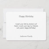 「私大切」のパーソナライズされたハッピーバースデー サンキューカード (裏面)