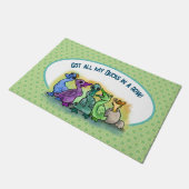 私得のアヒルが一列に！ ドアマット (アングル)