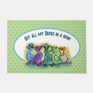 私得のアヒルが一列に！ ドアマット