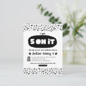 私得は5つ、90年代ヒップホップ誕生日旧学校ラップの インビテーションポストカード (スタンド正面)