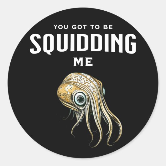 私得をsquidingするおもしろいSquid Pun ラウンドシール (正面)