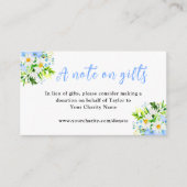 私忘れのデイジーと誕生日ギフトのノート エンクロージャーカード (正面)