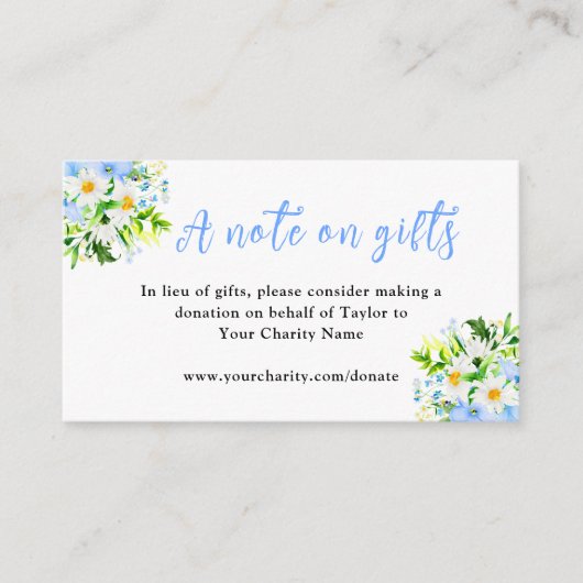 私忘れのデイジーと誕生日ギフトのノート エンクロージャーカード (正面)