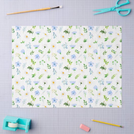 私忘れの鼻とデイジーの葉のパターン 薄葉紙 (クラフト)