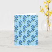 私忘れはフラワーグリーティングカードの青いパターン カード (黄色い花)