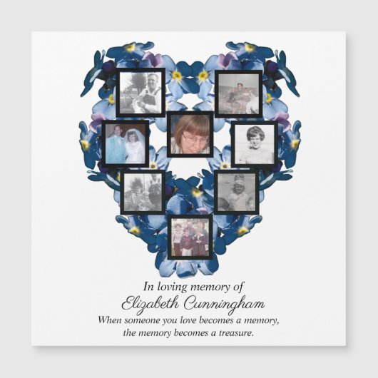 私忘れはフローラハート8枚の写真Magnetic (正面)