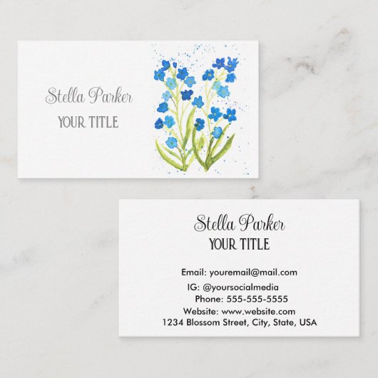 私忘れはブルーフローラ名刺ではない 名刺 (正面/裏面)