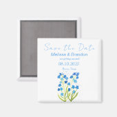 私忘れはブルーフローラ春素朴結婚の マグネット (正面/裏面)