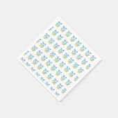 私忘れはブルーフローラ水彩結婚式ではない スタンダードカクテルナプキン (角)