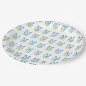 私忘れはブルーフローラ水彩結婚式ではない ペーパープレート (アングル)