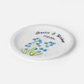 私忘れはブルーフローラ水彩結婚式ではない ペーパープレート (アングル)