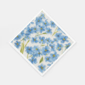 私忘れは水色フローラ紙ナプキン スタンダードランチョンナプキン (角)