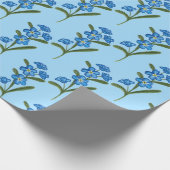 私忘れは花を包まない紙青いパターン ラッピングペーパー (角)