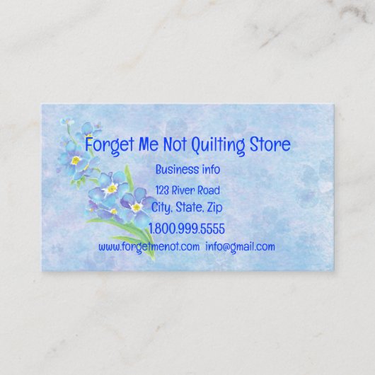 私忘れは青いかわいらし庭花 名刺 (正面)