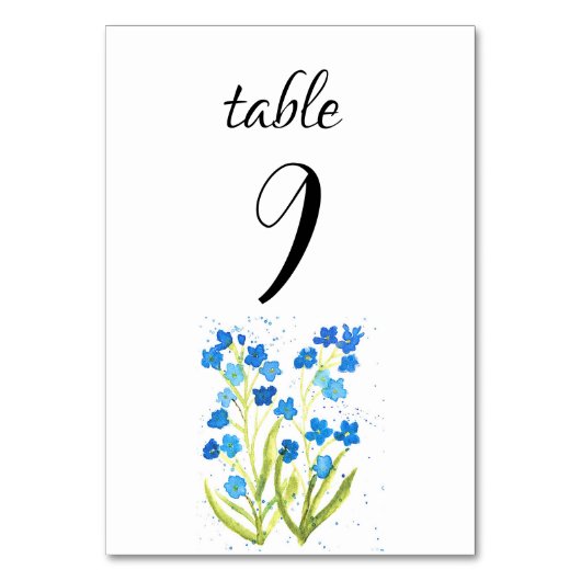 私忘れは青い春のフローラの花結婚の テーブルナンバー (正面)