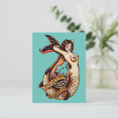 私忘れは – ヴィンテージマーメイドのタトゥーアート ポストカード (スタンド正面)