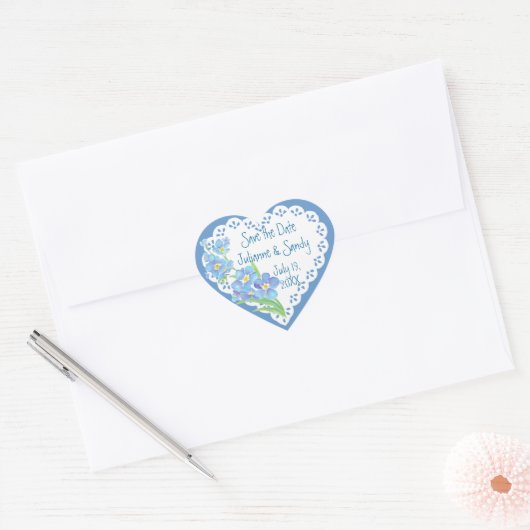 私忘れはDateフラワーを保存しカスタマイズませ ハートシール (封筒)