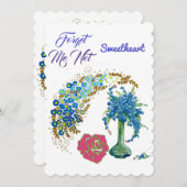 私忘れはSweetheartロマンチックなバラフローラ花瓶 シーズンカード (正面/裏面)