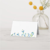 私忘れブルー&ホワイト折り畳み座席表 プレイスカード (裏面)