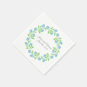 私忘れNots水彩フローラリース スタンダードカクテルナプキン (角)