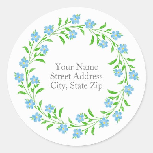 私忘れNots水彩フローラリース ラウンドシール (正面)