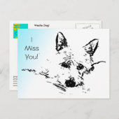 私恋しく思が!ウェスティーデジタルフォトアートインクスケッチ ポストカード (正面/裏面)