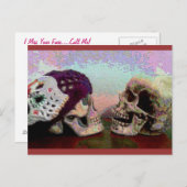 私恋しく思の顔スカルはがき ポストカード (正面/裏面)