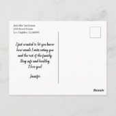 私恋しく思の顔 ポストカード (裏面)