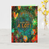 私恋しく思はフローラお洒落ハート かわいらし カード (黄色い花)